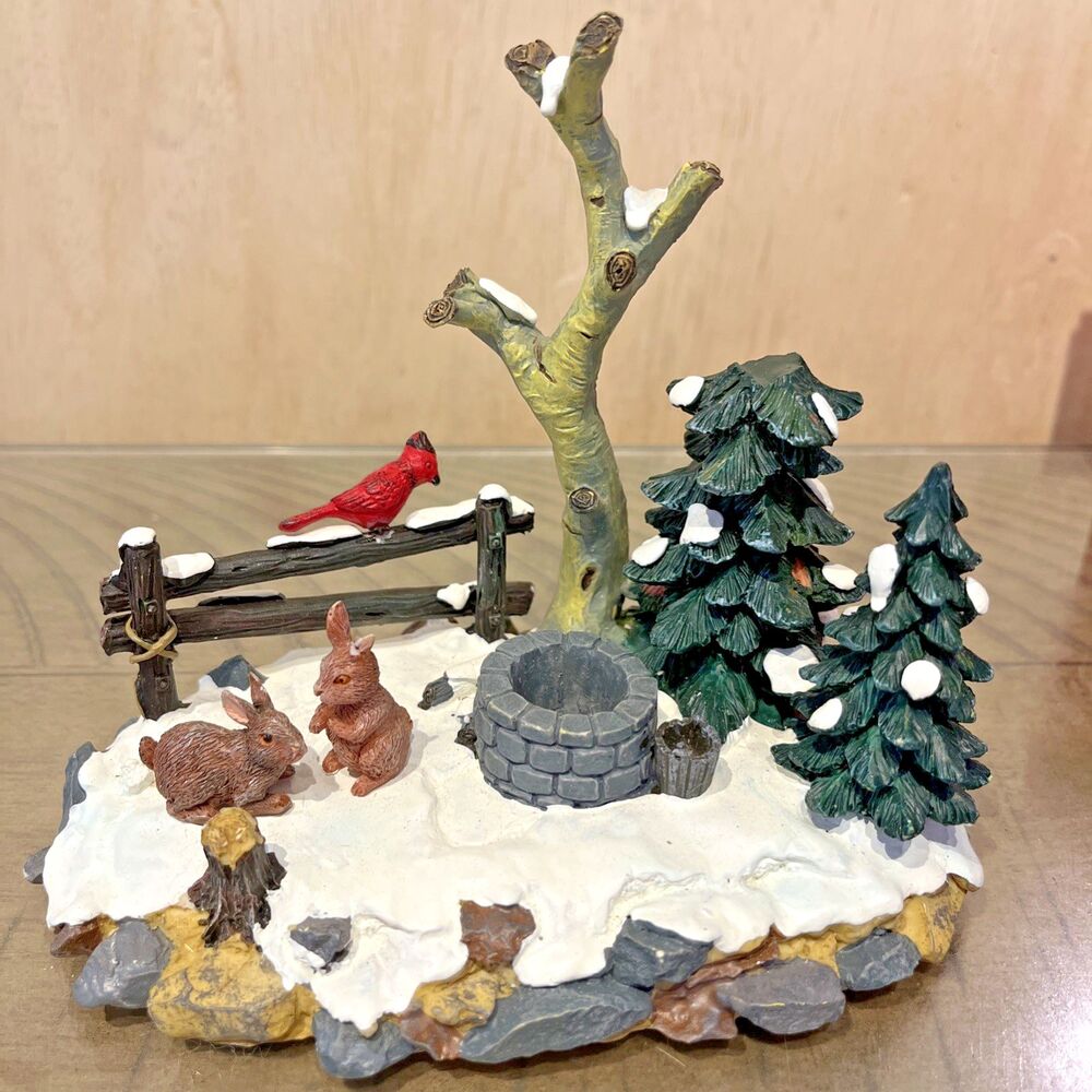 Lemax Village Landscape Village Collection Poly Resin curious bunnies 2001